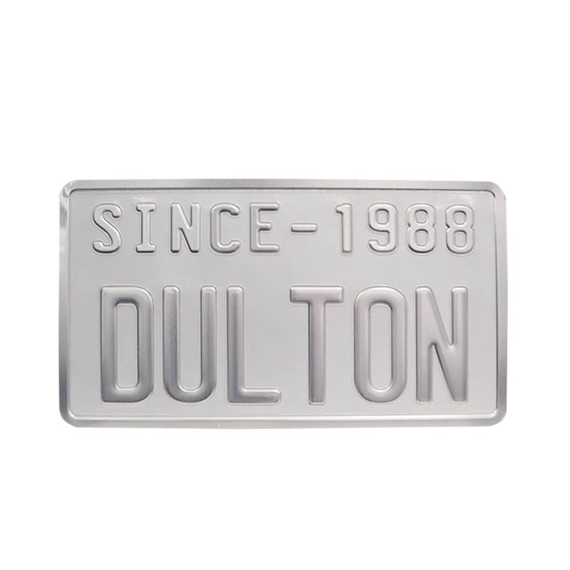 EMBOSS HOUSE PLATE DOUBLE WHITE/SILVER