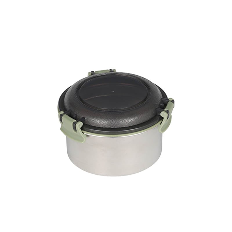 STAINLESS FOOD CONTAINER ROUND S GREEN